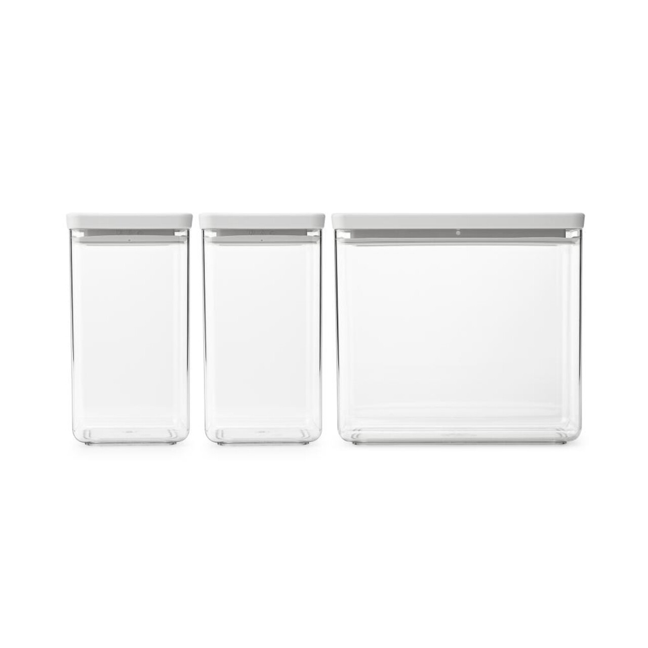 Set 3 recipiente depozitare, Brabantia, Tasty+, 2x1.6 L, 1x3.5 L, plastic, gri deschis - imagine 7